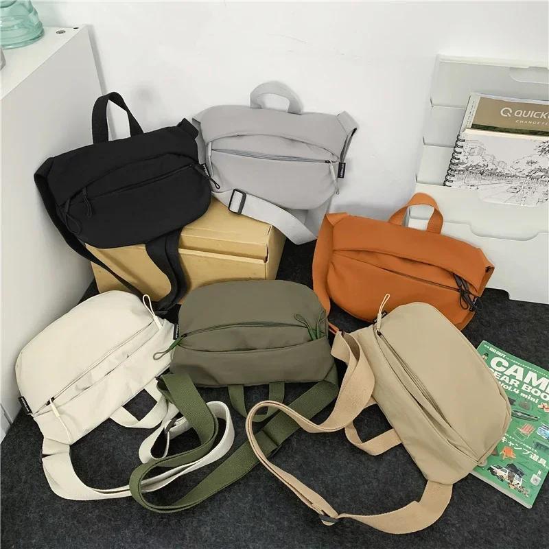 Nylon Fabric Texture Crossbody Bag for Men and Women New Lightweight Versatile Casual Chest Bag