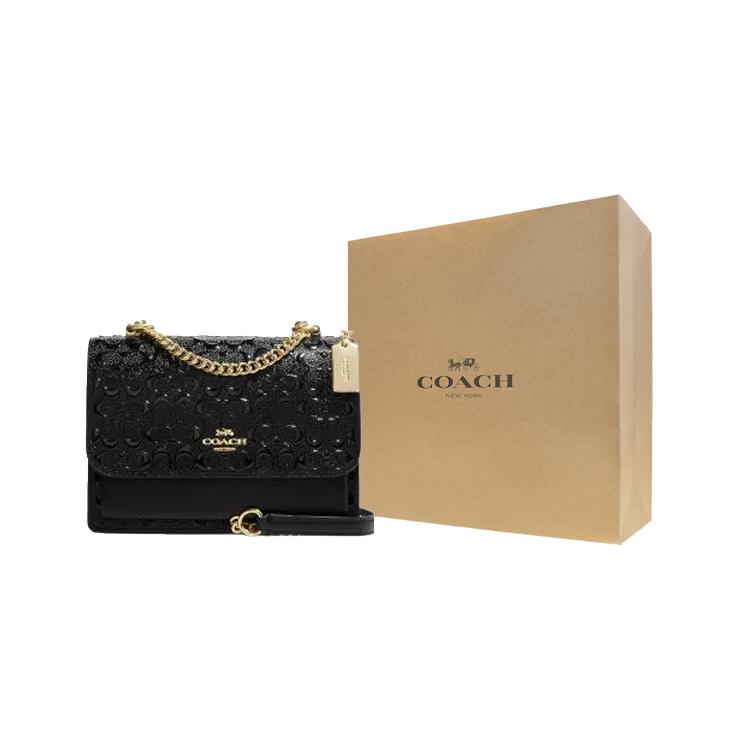 New COACH Klare Patent Leather Bonded Leather Messenger Bag Shoulder Bag Crossbody Bag Women's Black CH315-IMBLK