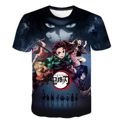 Anime „Demon Slayer“ marškinėliai, puikūs 3D spaudiniai „Kamado Nezuko“ kostiumai berniukams, mergaičių marškinėliai, vasariniai trumpomis rankovėmis, negabaritiniais gatvės drabužiais, laisvi viršutiniai drabužiai