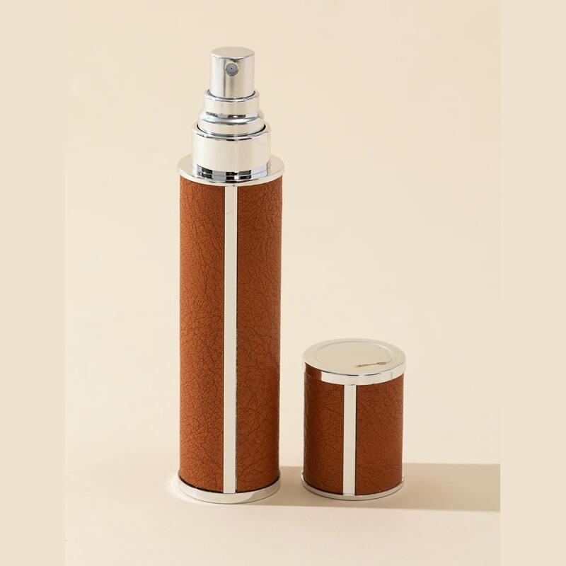 

10 мл Атомайзер для духов из кожи ягненка со стеклянной виалой, Многоразовый Роскошный Дорожный Спрей, Герметичная Конструкция 10ml темный кофе