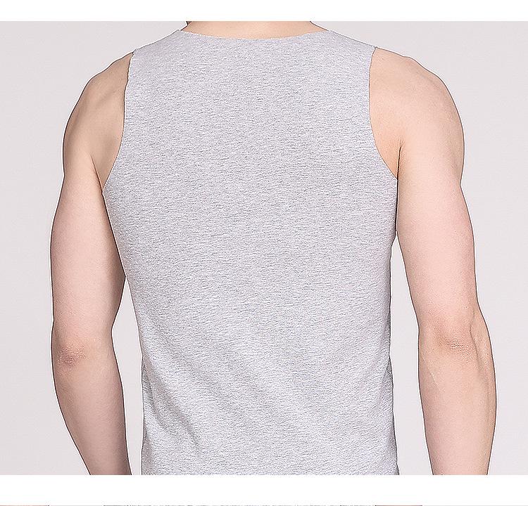 Men's Seamless Cotton Vest - Breathable, Elastic, Ribbed, Round Neck, Comfortable Base Layer