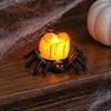 Reusable Small Night Lights Halloween Spider Tea Light Candle, Battery Operated Flameless Flickering LED Fake Realistic Plastic Wax Dripping