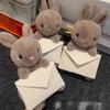 Messenger Rabbit Plush Toy Envelope Gray Small Bunny Stuffed Animal Soft Fluffy Cute Rabbit Companion Doll Gift