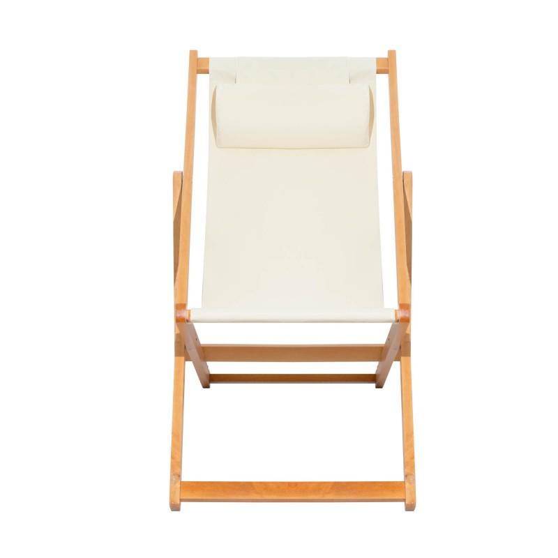 Chilienne Pliante Inclinable En Bois De Peuplier Chili Beige Mobilier Raineau
