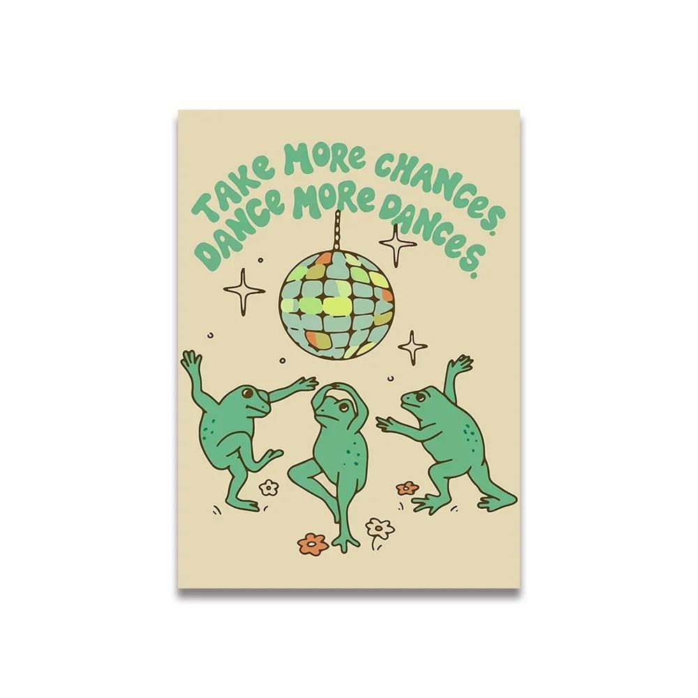 Vintage Pink Cartoon Print Canvas Posters Wall Art Poster Home Decor Canvas Print Painting  Living Room Bedroom Decor Unframed