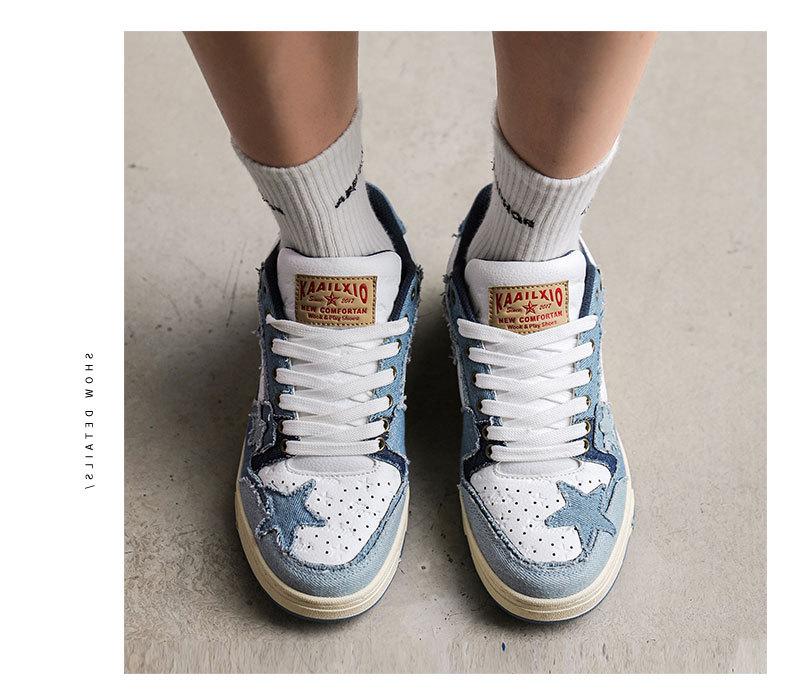 Pantofi Casual din Denim pentru Bărbați Guochao tip Skate - Versatili și Trendy