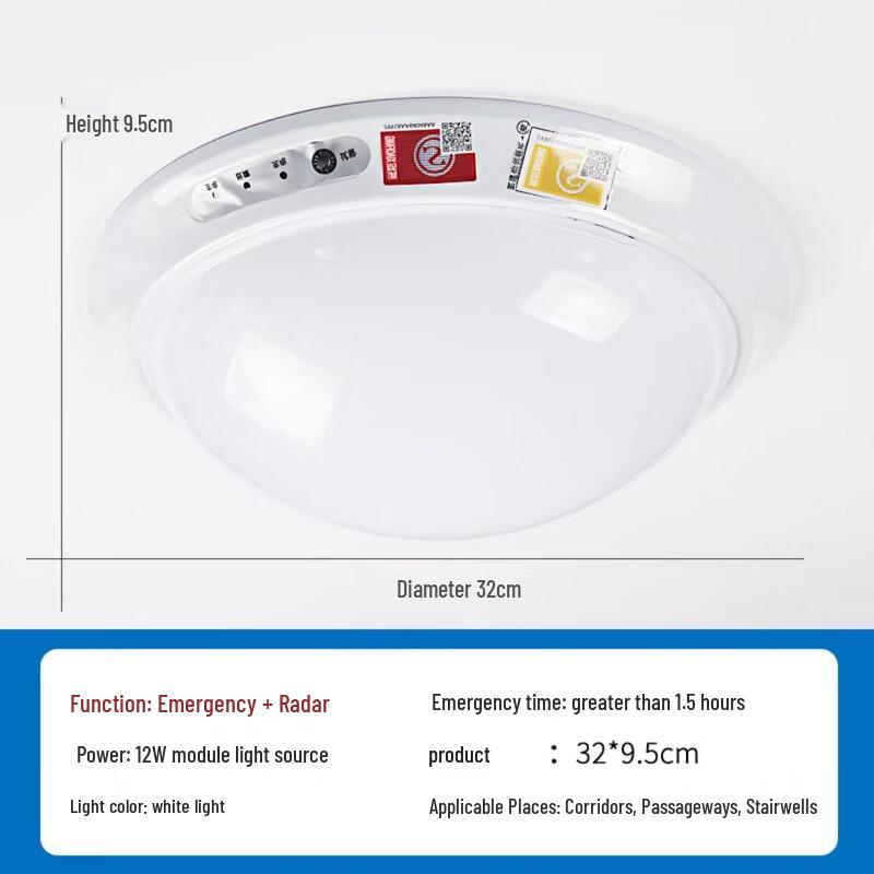 UOSU Radar Motion Sensor Emergency LED Ceiling Light