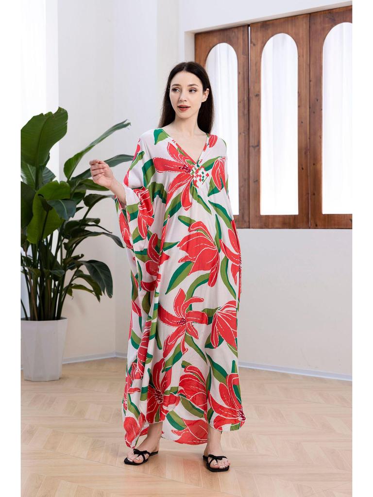 Rayon Handmade Knitted Beach Cover-Up, Plus Size, Long Robe, Bikini Sun Protection, 16 Colors Available