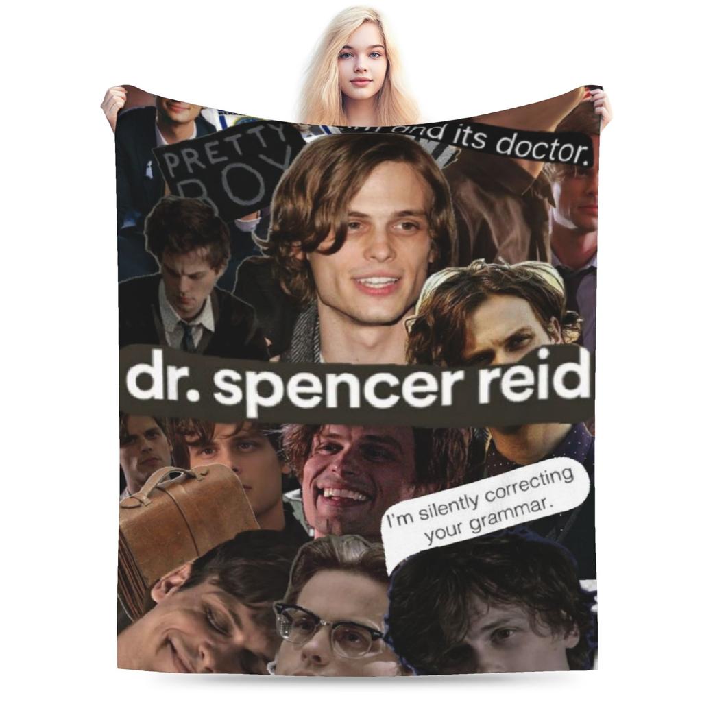 Cozy Criminal Minds Spencer Reid Blanket Stuff Sofa Decorative Throws And Blankets Lightweight Flannel for Bedroom