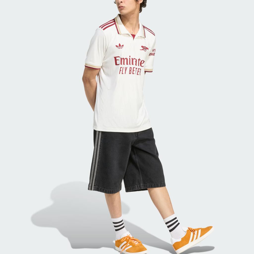 Adidas Originals Arsenal Third 25/26 Season Fan Version Striped Slim Fit Quick-Dry Short Sleeve Football Shirt Men Tops JI9556