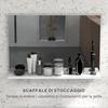 Wall Bathroom Mirror with Shelf, Modern and Multipurpose Design, 60x12x40 cm, White