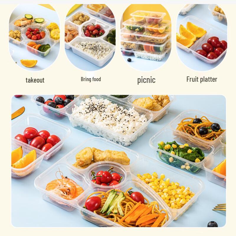 1500ML 5-Compartment Disposable Meal Prep Container