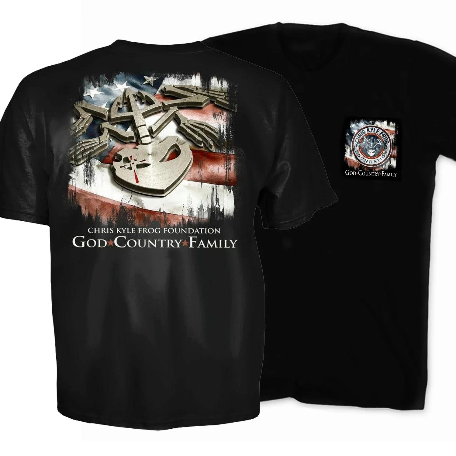 

Chris Kyle Frog Flag American Sniper TShirt 100 Cotton ONeck Short Sleeve Summer Casual Mens Tshirt Streetwear S