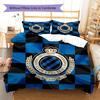 Club Brugge KV Custom Name Pattern Bedding,Quilt Set Quilt Cover Pillowcase Home Birthday Gift(1 * Duvet Cover + 2 * Pillowcase, Without Core)