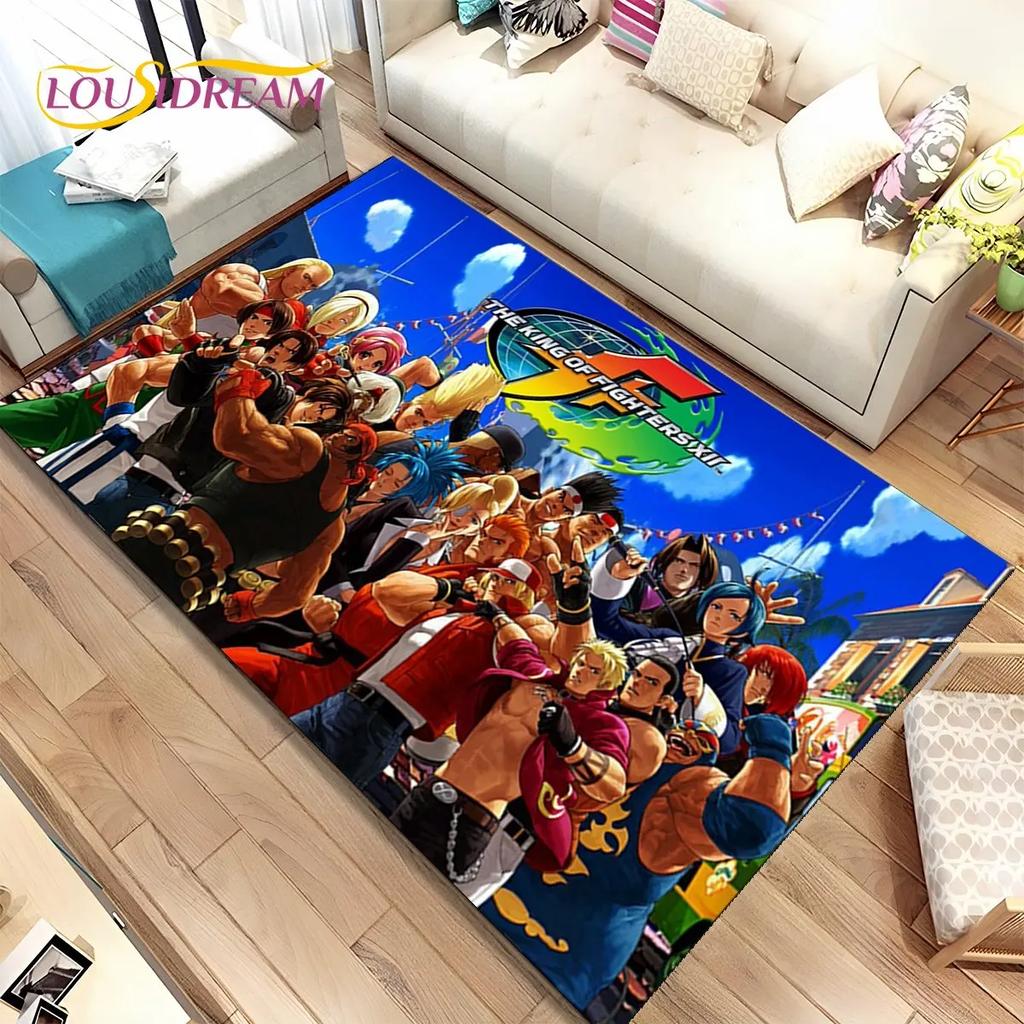 3D King of Fighters Retro Game Gamer Area Rug,Carpet Rug for Home Living Room Bedroom Sofa Doormat Decor,Kids Non-slip Floor Mat