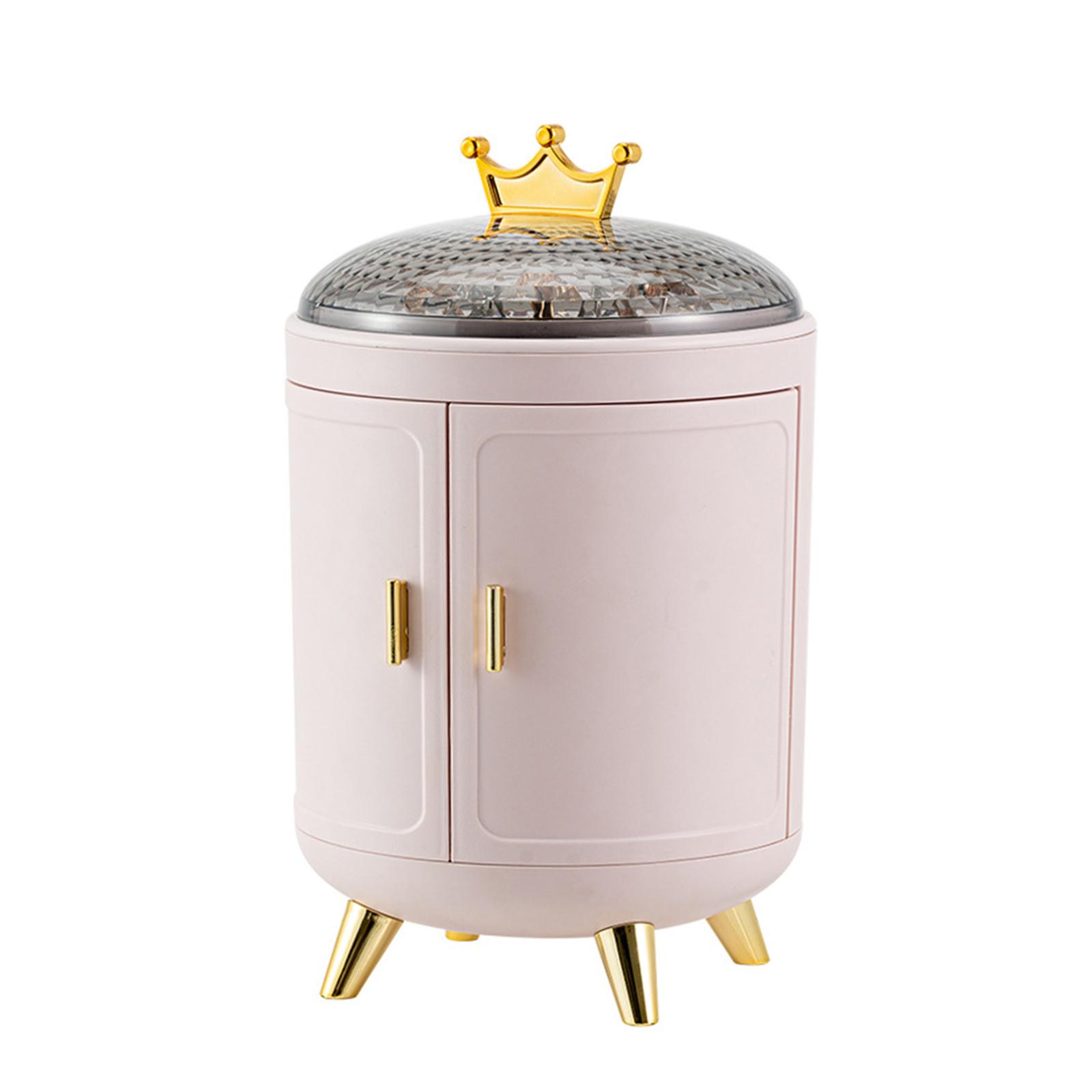 

Cosmetic Storage Box Dustproof Earring Necklace Arrange Shelf Desktop Cosmetics Organizer Bin For Bathroom Dressing Table Home розовый