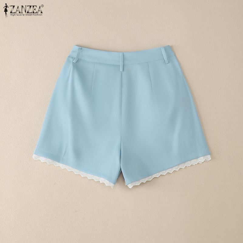 ZANZEA Women Summer Casual Solid Color Loose Short Pants