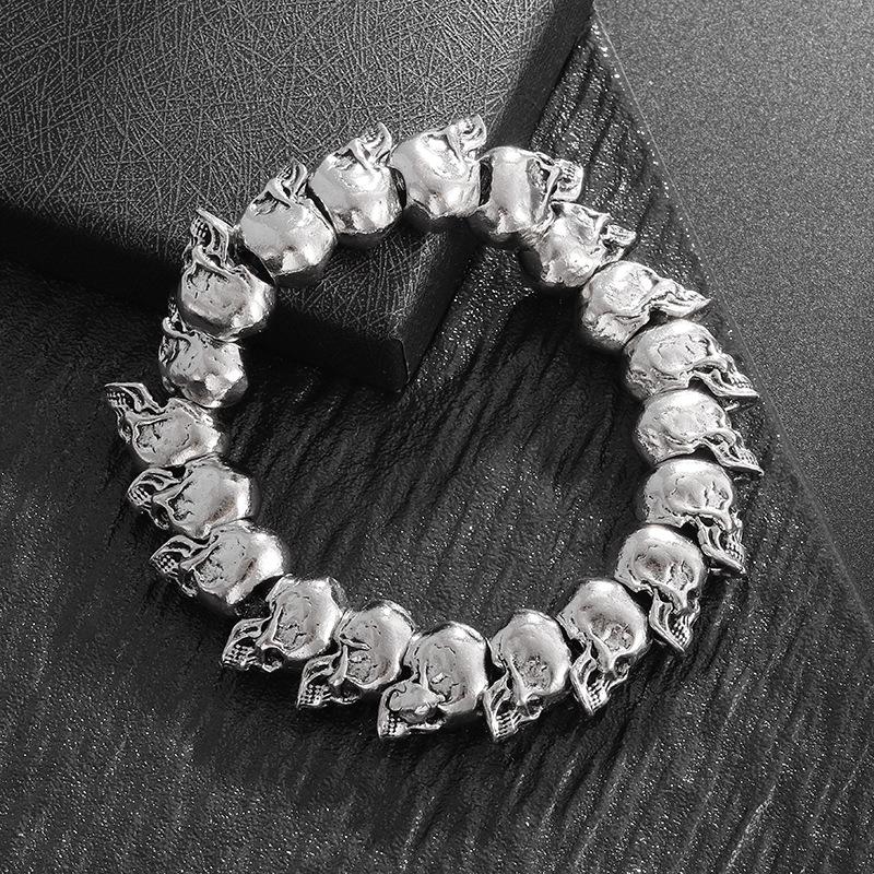 Small Skull Bracelet Trendy Men and Girlfriend Punk Handmade Hip Hop Bracelet Bracelet