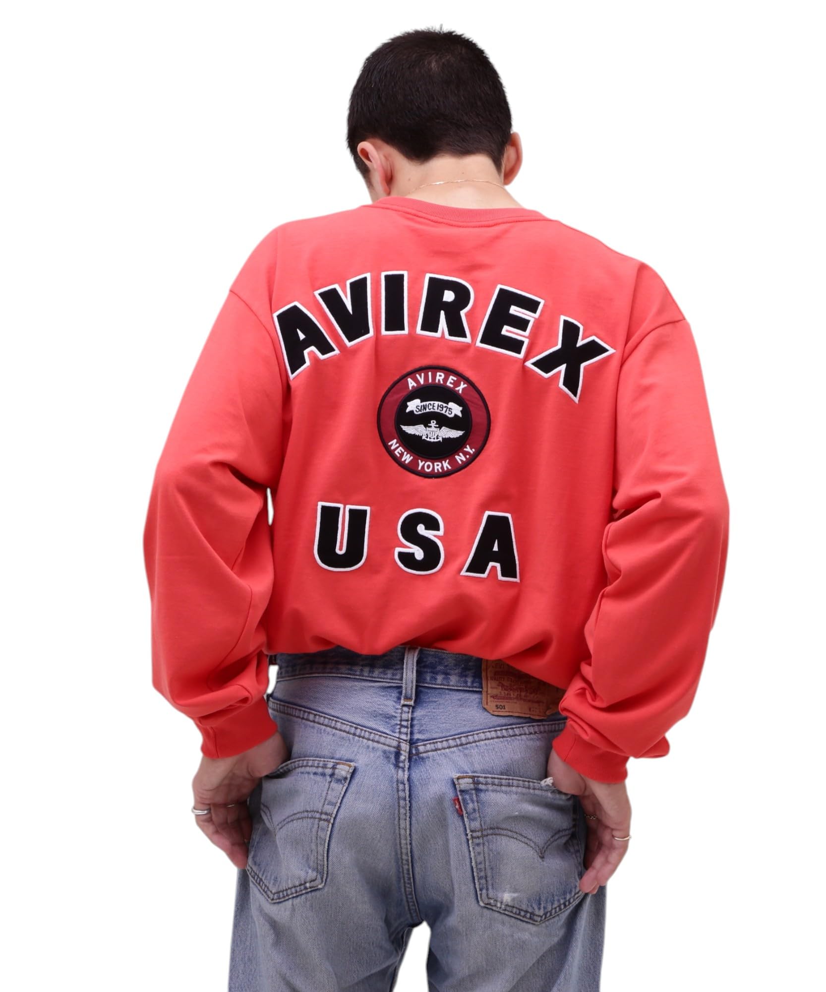 AVIREX VARSITY LOGO Лонгслив M 150 оранжевый 783-5930018