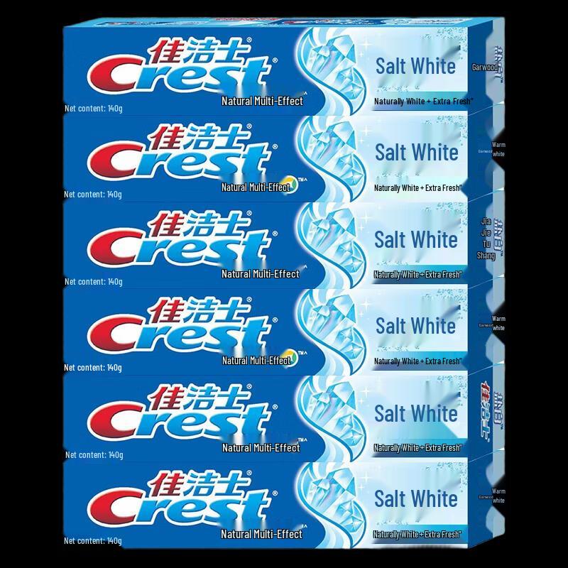 

Зубная паста Crest Salt White, Прохладная мята, 140 г x 6 упаковок