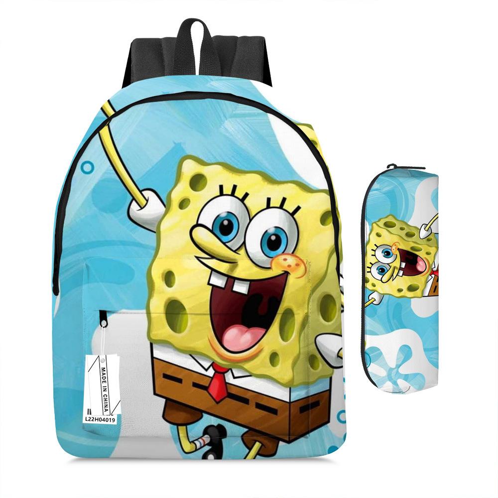 Spongebob Squarepants Children'S School Bag Male And Female Students Backpack Kindergarten Cute Cartoon Backpack Pencil Bag