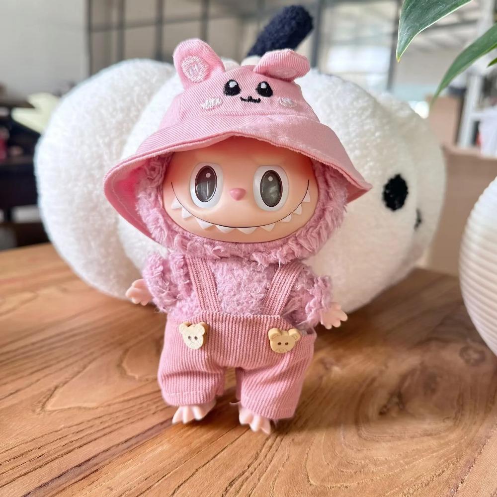Cute Mini Plush Doll'S Bib Pants 17cm Labubu I II Idol Dolls Sitting Party Clothing Outfit Accessories For Korea Kpop Exo
