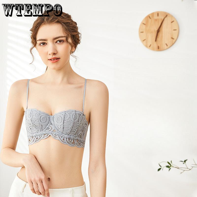 Französischer Stil Halbschalen-Dessous Damen Sommer Dünner BH Gerafft und Gerafft Accessoire-BH Weicher Bügel-BH