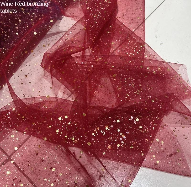 Mesh Stof Glitter Zacht voor Bruidsjurk Achtergrond Desserttafel Indeling Ontwerper Diy Naaimateriaal Stof Per Meter