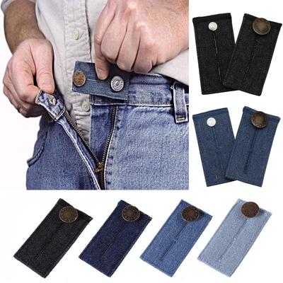 1Pc Jeans Pant Trousers Waist Expander Waistband Extender Button Elastic Adjustment Waist Button Belt Extension Buckle ADM