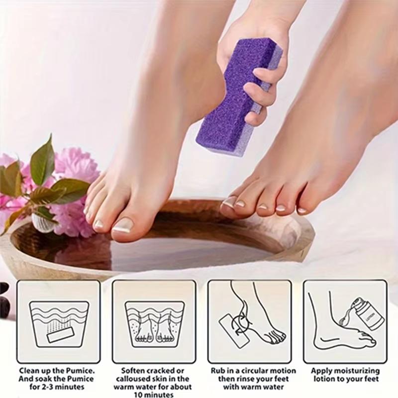 2PCS/Set Foot Pumice Stone Foot File Callus Dead Skin Remover Foot Heel Scrubber Smooth Feet In Seconds Pedicure Exfoliator Tool