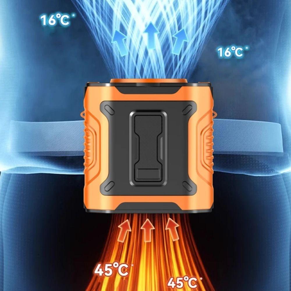 Digital Display Waist Mounted Fan With 100 Speeds Personal Cooling Fan Hanging Neck Fan  Working