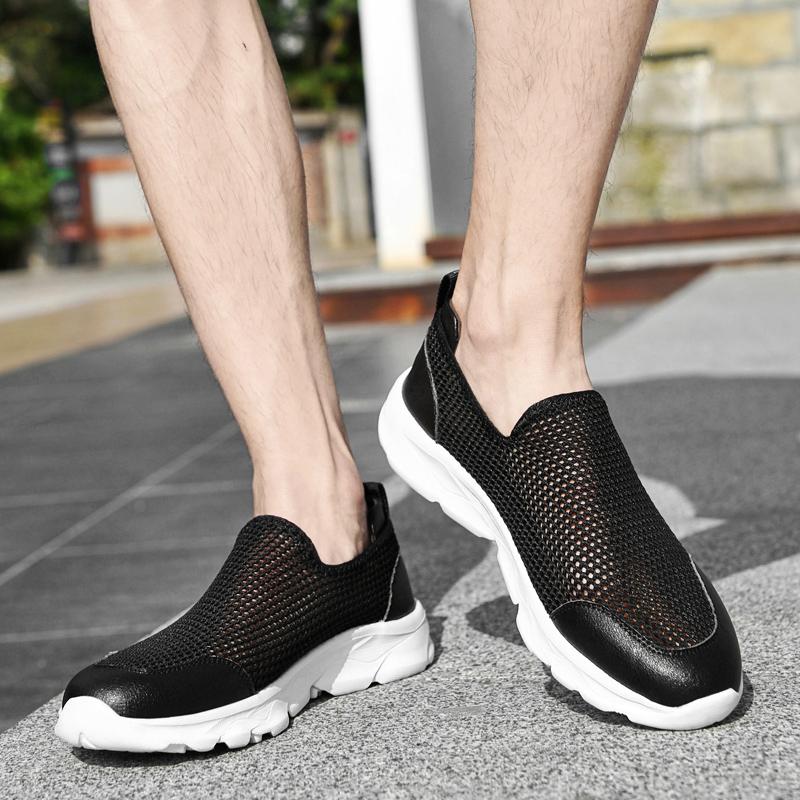 Fashion Luxury Brand Mens Loafers New Men Summer Comfortable Casual Shoes Slip-on Breathable Air Mesh Flats Handmade Trainers Sneakers