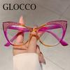 Colorful Trends Bling Frame Oversized Cat Eye Reading Glasses Women 2026 Popular Fashion Gradient Eyeglasses Computer Glasses
