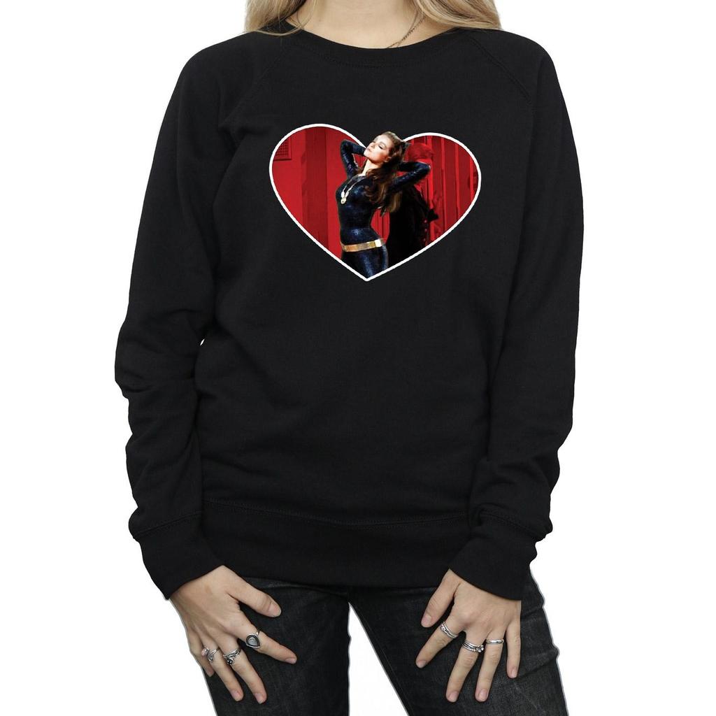 DC Comics Womens/Ladies Batman TV Series Catwoman Heart Sweatshirt