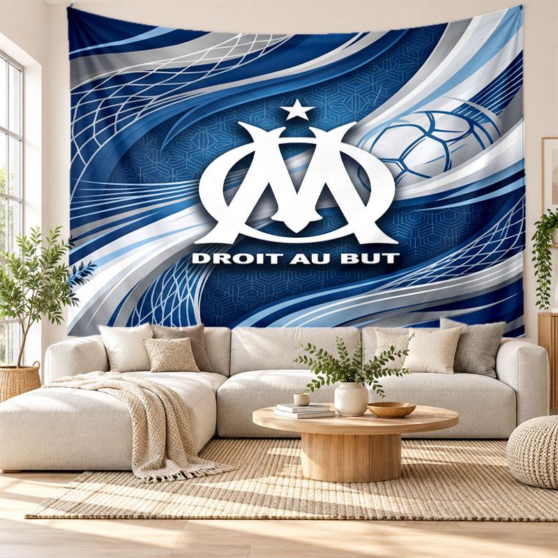 Olympique Lyonnais FC Wall Tapestry, Soft Fabric Wall Hanging, Decorative Backdrop For Bedroom Home Wall Art