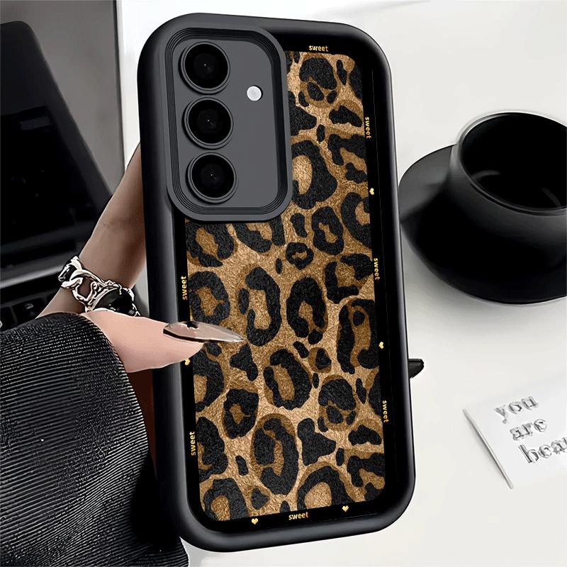 Phone Case for Samsung Galaxy A17 A16 A15 A14 A13 Fashion Sweet Leopard Print A56 A36 A26 A55 A35 A25 A54 A34 A24 A53 A33 A23 A0