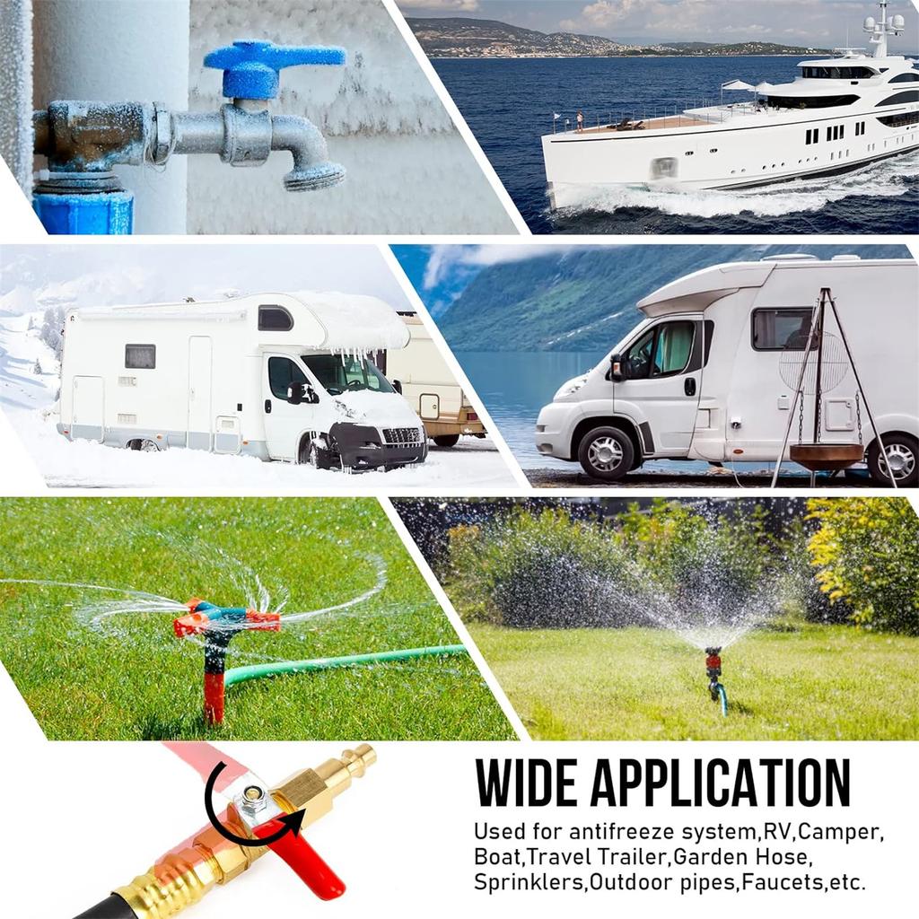 Anti Freeze Spray Adapter with Shut off 12 Inch Hose Component Flexible Hose Assembly Cold Resistant Water Adapter
