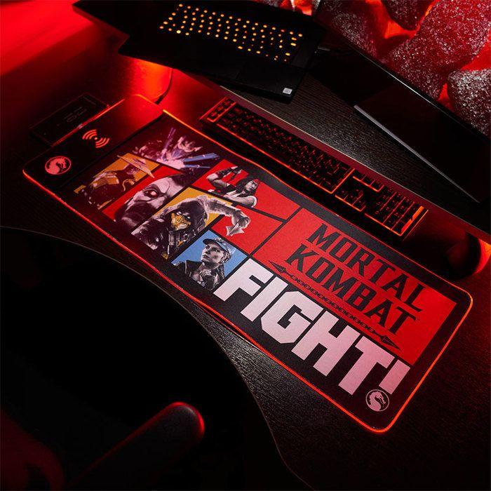 Numskull - Mortal Kombat - Tapis De Souris De Jeu XXL Et Chargeur Sans Fil
