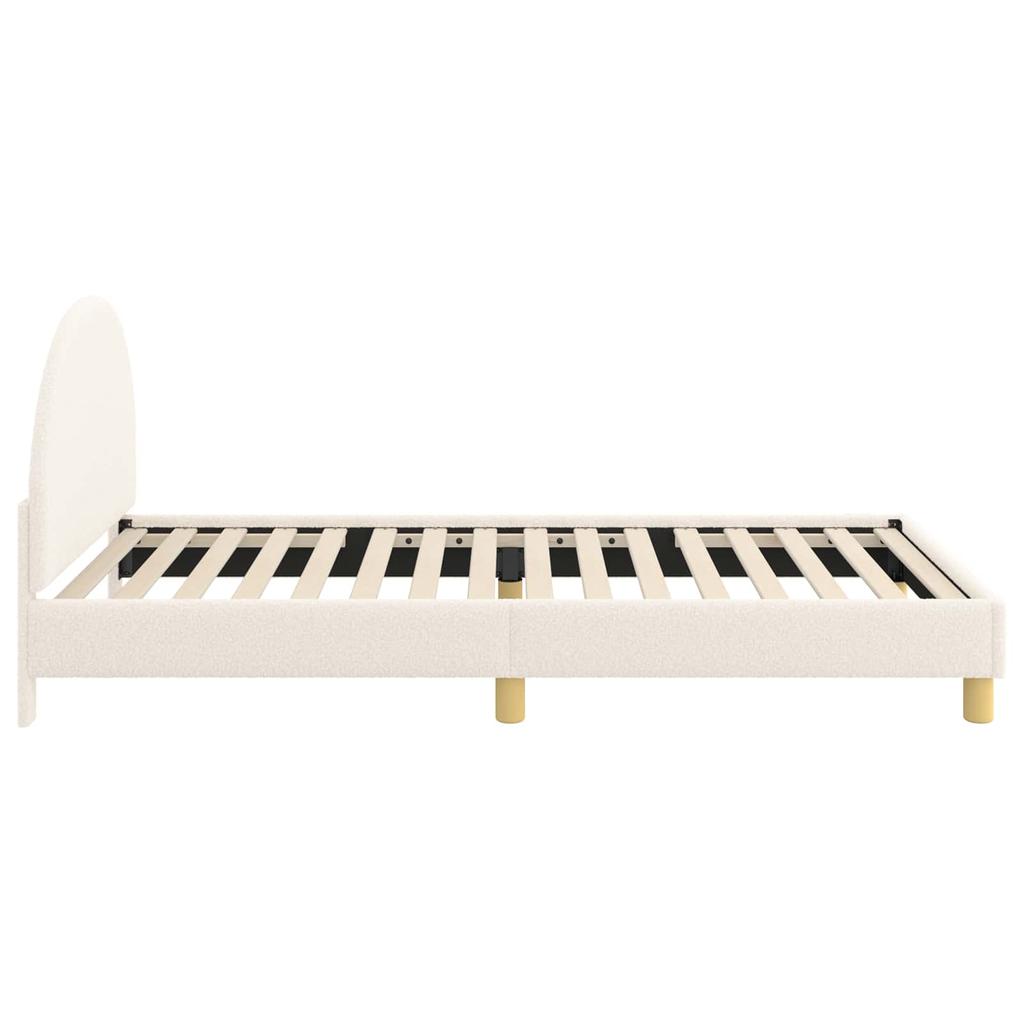 Struttura Letto per Bambini con Testiera Crema 80 x 200 cm Bouclé