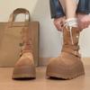 Fashion Winter Platform Thick Bottom Women Ankle Boots Height Increase Punk Women's Shoes Female Belt Buckle Slip On Short Booties
