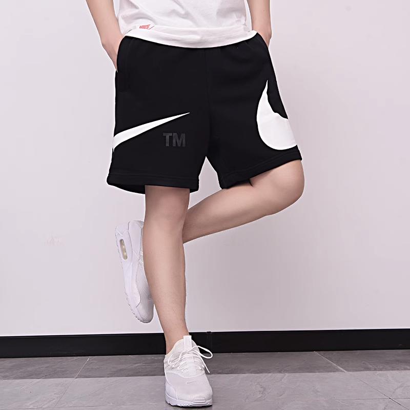 Nike Sportovní oblečení Dvojité Swoosh Velké logo Volný střih Pánské šortky Černé DD5998-010
