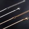2mm/3mm/4mm Stainless Steel Cubic Zircon Shiny Crystal Chain Necklace Silver/Gold Color Women‘s Jewelry Gift DIY Accessories
