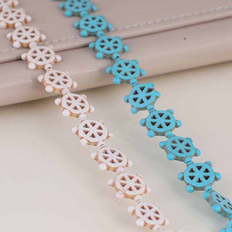 

Synthetic Turquoise Halloween Pumpkin Face and Ship s Wheel DIY Jewelry Accessories – Ring Pendant Beads