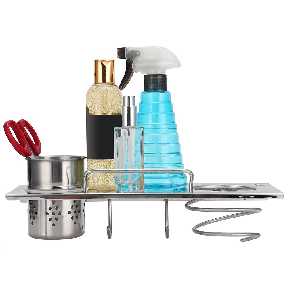 Nástěnný úložný organizér na fén Stojan Držák Věšák na koupelnu Salon Kadeřnický nástroj