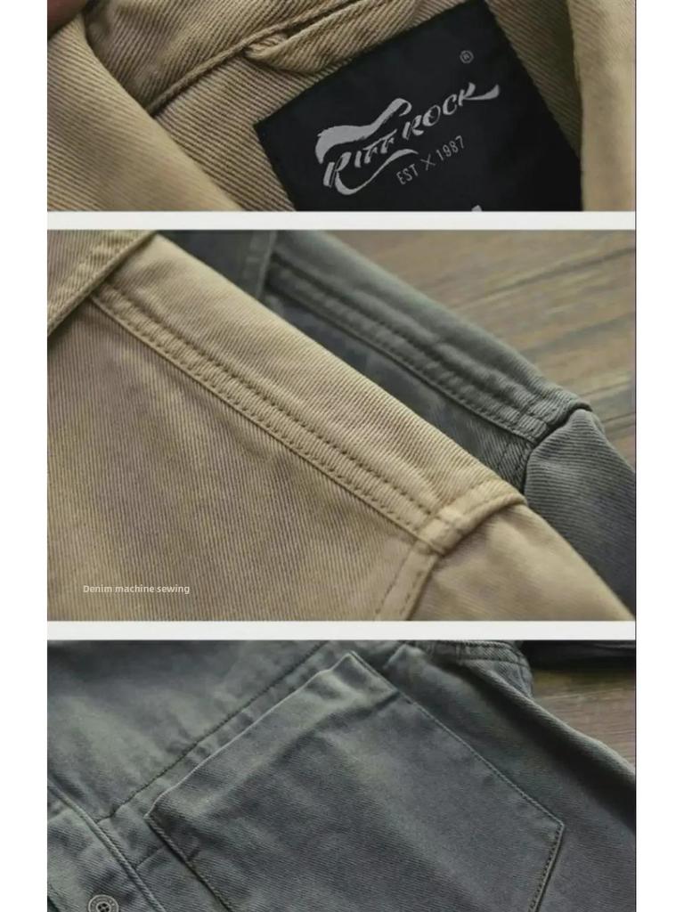 Men's Retro Loose American Soldier-Style Shirt Jacket, 2023 Casual Workwear for Spring and Autumn.