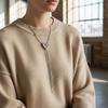 Summer Fashion Irregular Love Sweater Chain Adjustable Titanium Steel Snake Chain Long Sweater Chain Necklace Jewelry