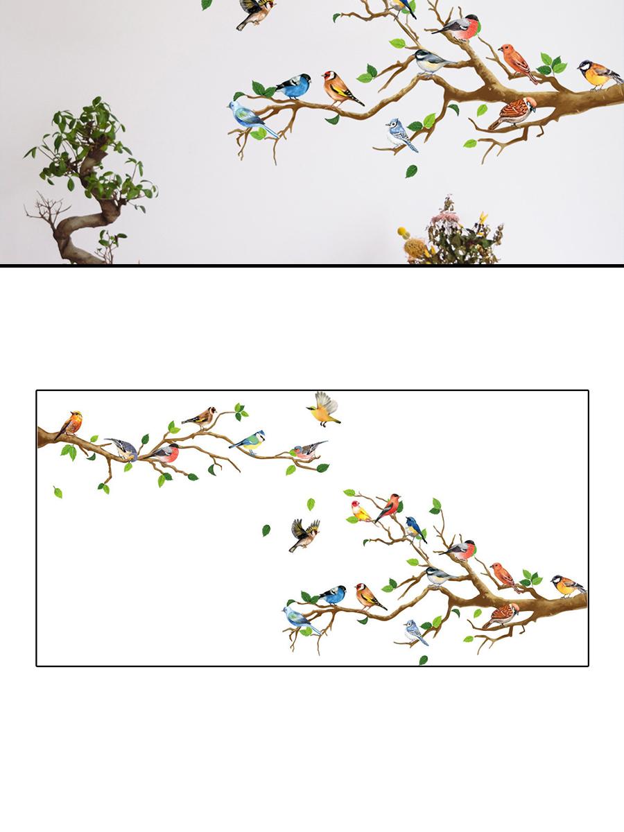 

aidier Hummingbird on The Tree Branch Wall Sticker DIY Art Wall Decal Wall Decorations