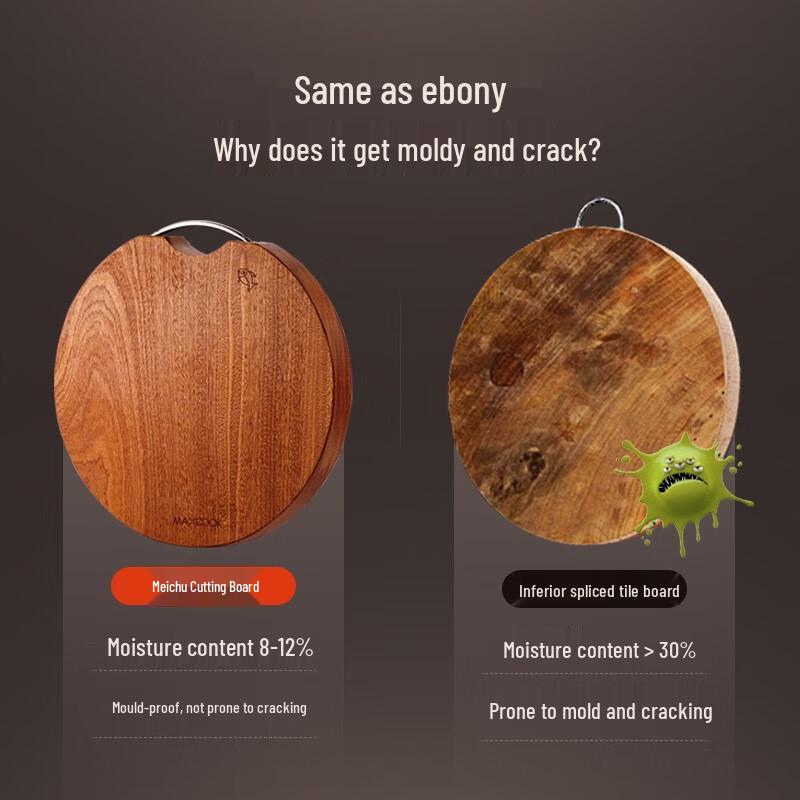 Ebony Wood Round Cutting Board