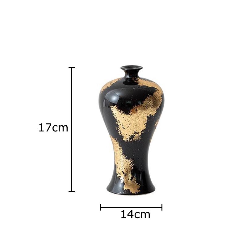 

Gold Foil Decorative Porcelain Vase Plant Pots Table Decoration Flower Arrangement Gold-plated Ceramic Vase Room Aesthetic Decor