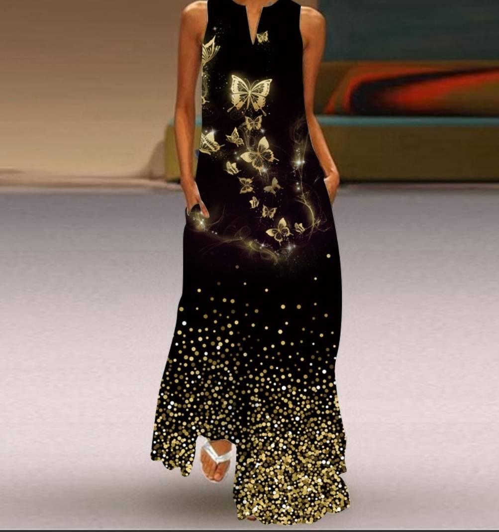 

Женские винтажные платья с принтом, летнее длинное платье без рукавов с v-образным вырезом в стиле бохо, женские повседневные элегантные платья макси для пляжной вечеринки, Vestidos XXL